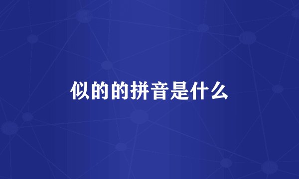 似的的拼音是什么