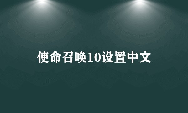 使命召唤10设置中文