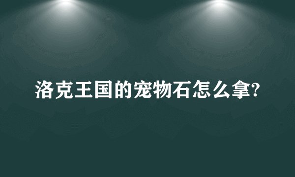 洛克王国的宠物石怎么拿?