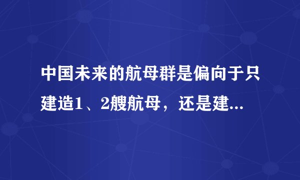 中国未来的航母群是偏向于只建造1、2艘航母,还是建造十几艘庞大的航母群?
