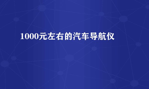 1000元左右的汽车导航仪