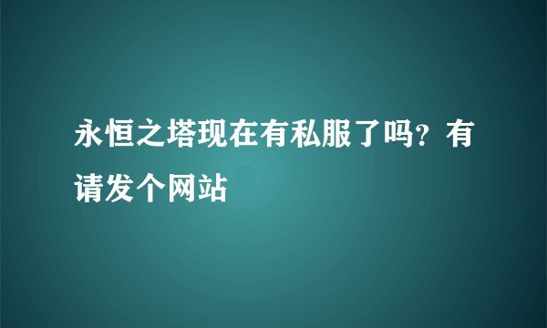 永恒之塔现在有私服了吗？有请发个网站