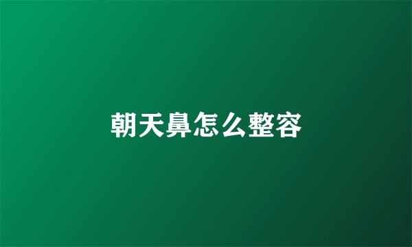朝天鼻怎么整容