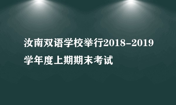 汝南双语学校举行2018-2019学年度上期期末考试