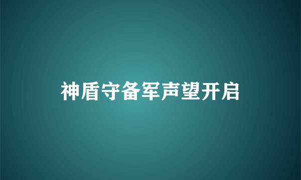 神盾守备军声望开启