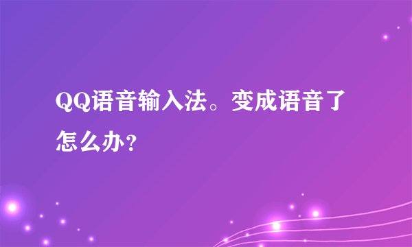 QQ语音输入法。变成语音了怎么办？