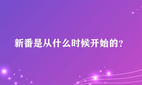 新番是从什么时候开始的?