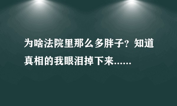 为啥法院里那么多胖子?知道真相的我眼泪掉下来......