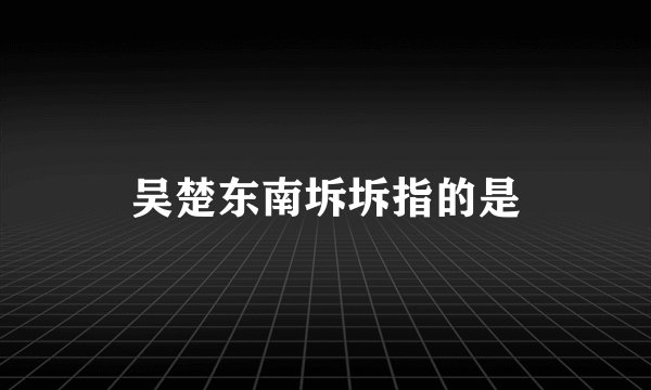 吴楚东南坼坼指的是