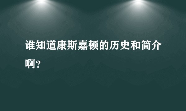 谁知道康斯嘉顿的历史和简介啊?