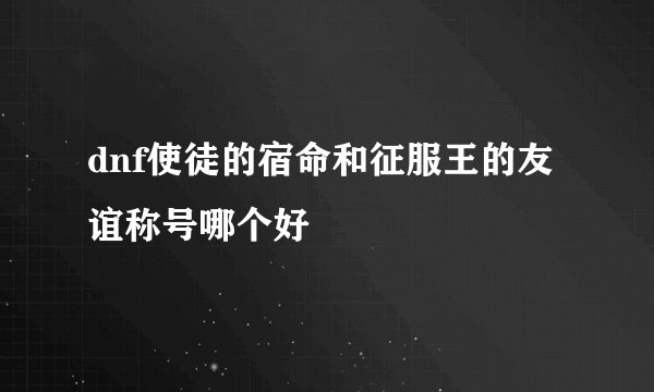 dnf使徒的宿命和征服王的友谊称号哪个好