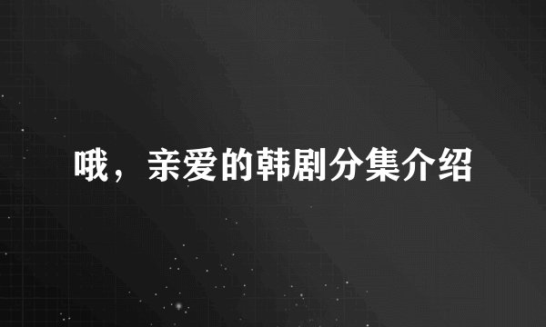 哦，亲爱的韩剧分集介绍