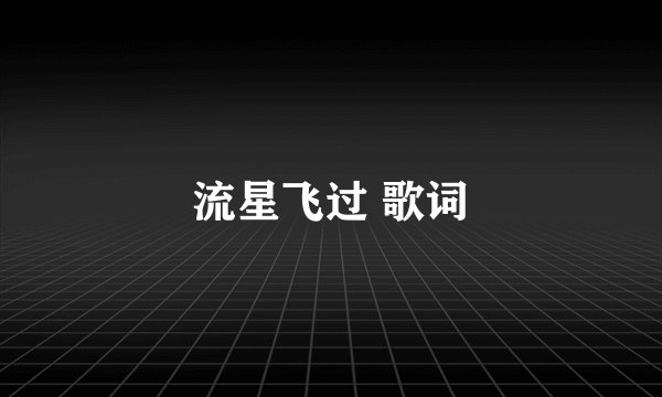 流星飞过 歌词
