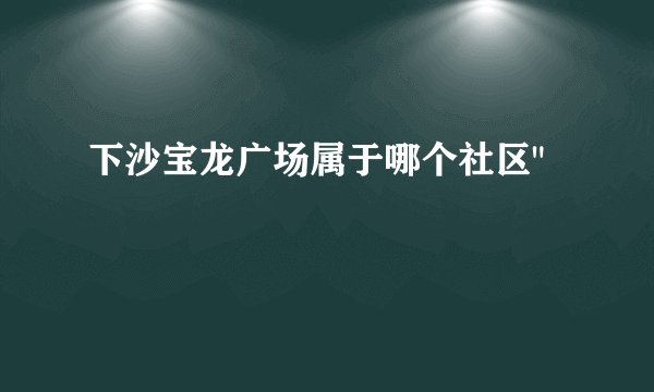 下沙宝龙广场属于哪个社区
