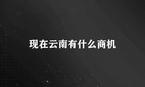 现在云南有什么商机