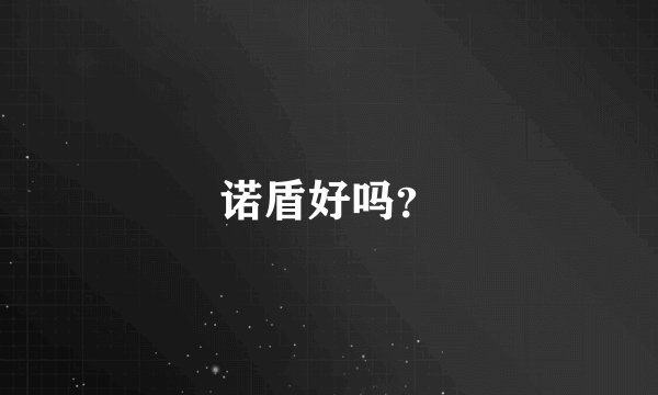 诺盾好吗?