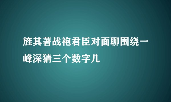 旌其著战袍君臣对面聊围绕一峰深猜三个数字几