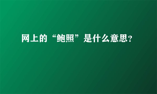 网上的“鲍照”是什么意思？