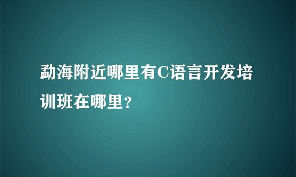 勐海附近哪里有C语言开发培训班在哪里？