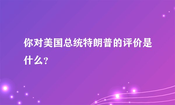 你对美国总统特朗普的评价是什么？