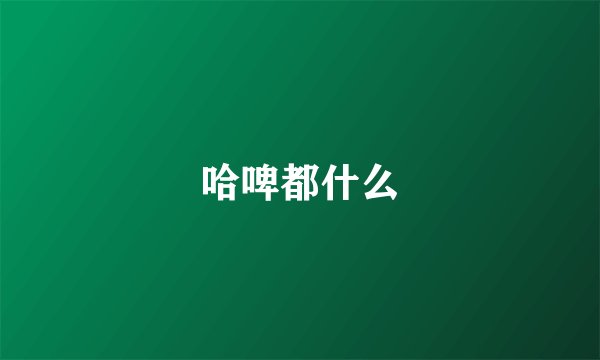 哈啤都什么