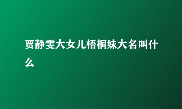 贾静雯大女儿梧桐妹大名叫什么