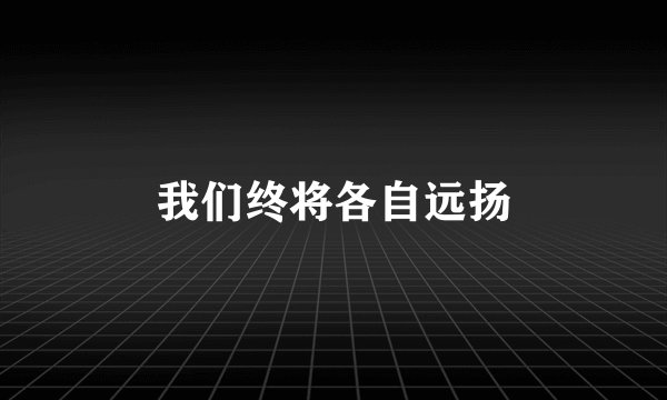 我们终将各自远扬