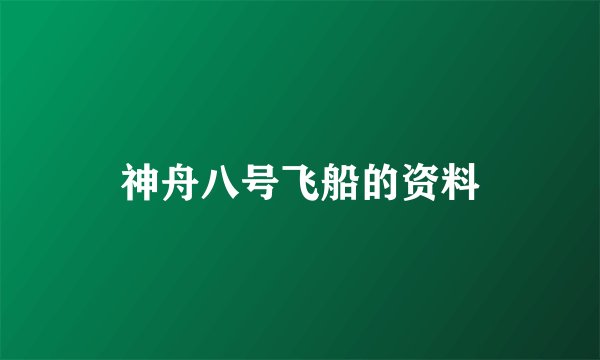 神舟八号飞船的资料