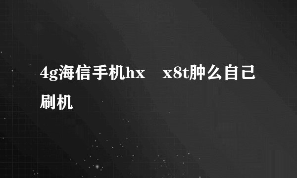 4g海信手机hx―x8t肿么自己刷机