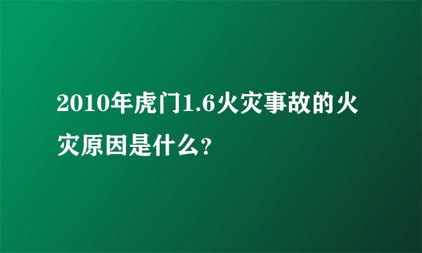2010年虎门1.6火灾事故的火灾原因是什么？
