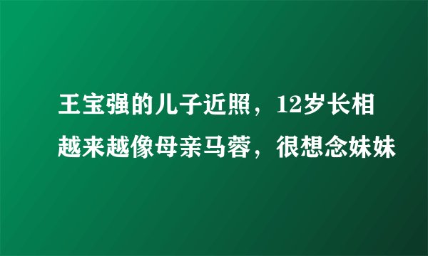 王宝强的儿子近照，12岁长相越来越像母亲马蓉，很想念妹妹