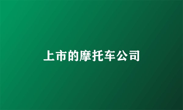 上市的摩托车公司