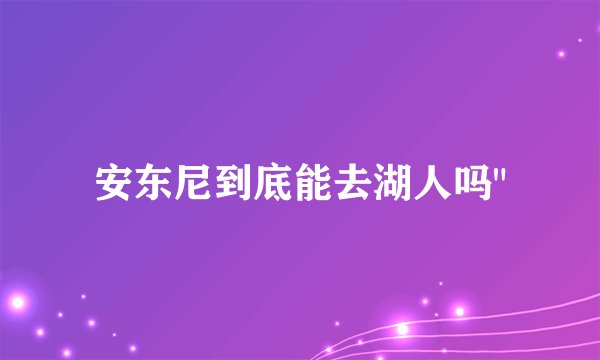 安东尼到底能去湖人吗