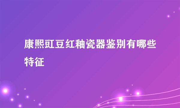 康熙豇豆红釉瓷器鉴别有哪些特征