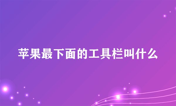 苹果最下面的工具栏叫什么