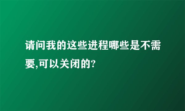 请问我的这些进程哪些是不需要,可以关闭的?