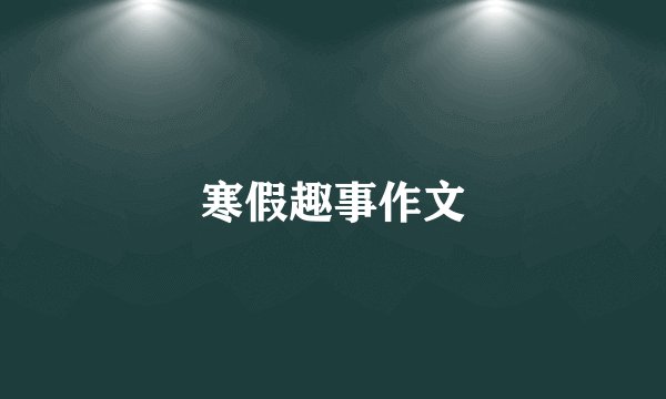 寒假趣事作文