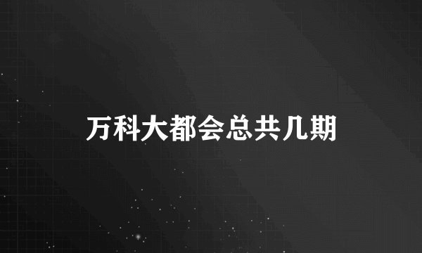 万科大都会总共几期
