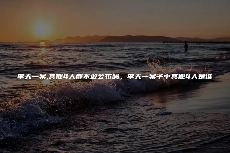 李天一案,其他4人都不敢公布吗，李天一案子中其他4人是谁