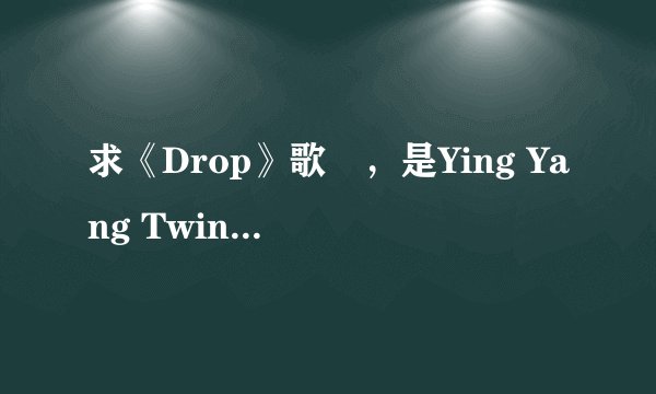 求《Drop》歌詞，是Ying Yang Twins的那首？
