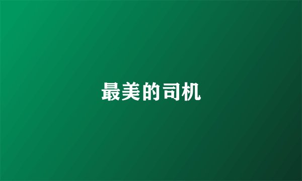 最美的司机