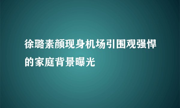 徐璐素颜现身机场引围观强悍的家庭背景曝光
