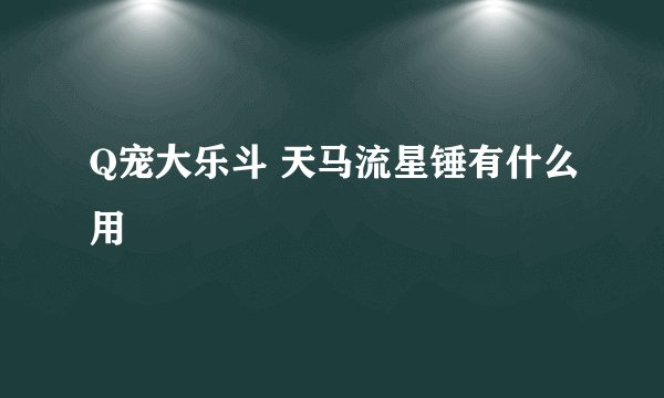 Q宠大乐斗 天马流星锤有什么用