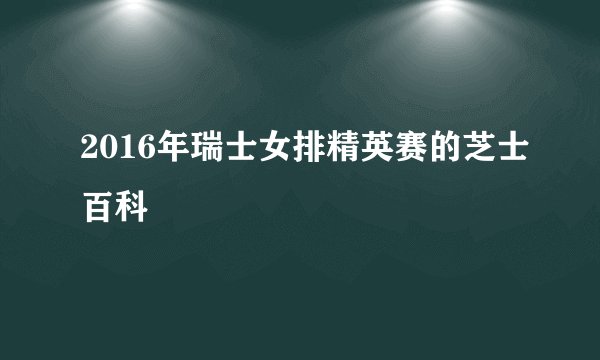 2016年瑞士女排精英赛的芝士百科