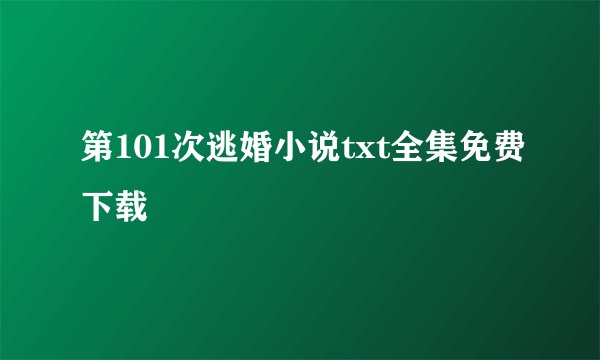 第101次逃婚小说txt全集免费下载