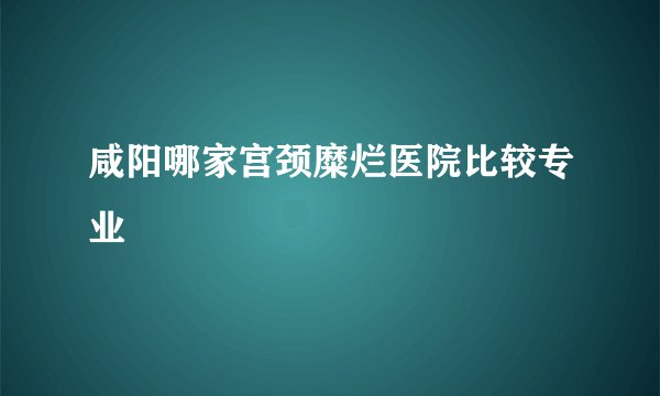 咸阳哪家宫颈糜烂医院比较专业