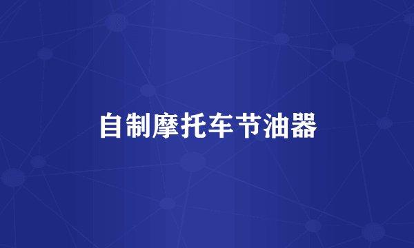 自制摩托车节油器