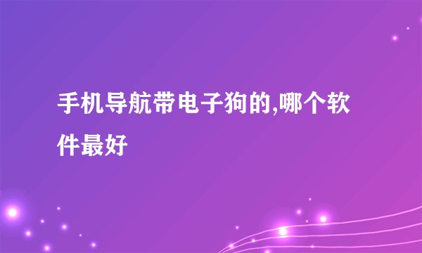 手机导航带电子狗的,哪个软件最好