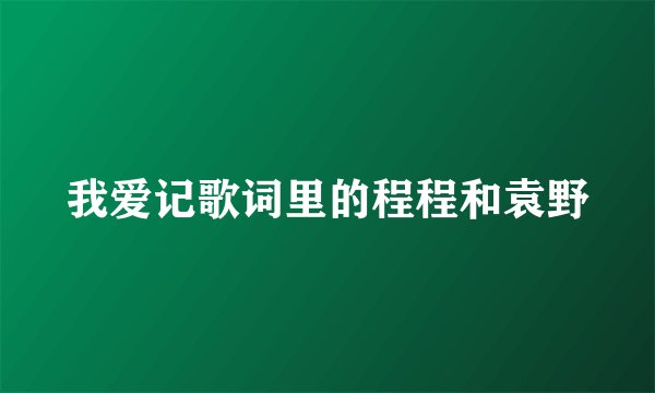 我爱记歌词里的程程和袁野