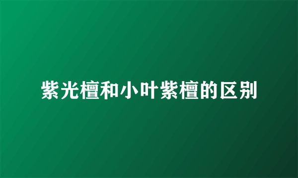 紫光檀和小叶紫檀的区别